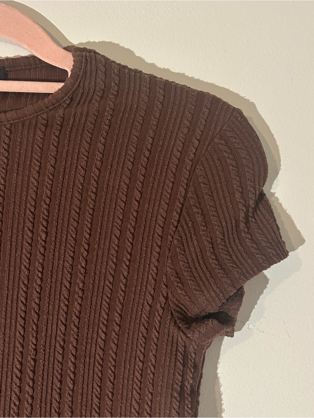 PrettyLittleThing Chocolate Ribbed Mini Dress - Picture 6 of 6